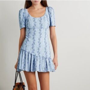 Love Shack Fancy Solus ruffled floral-print crepe mini dress